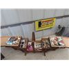 Image 2 : Folding Sewing Cabinet w Sewing Notions & 1/2 Moon Stand