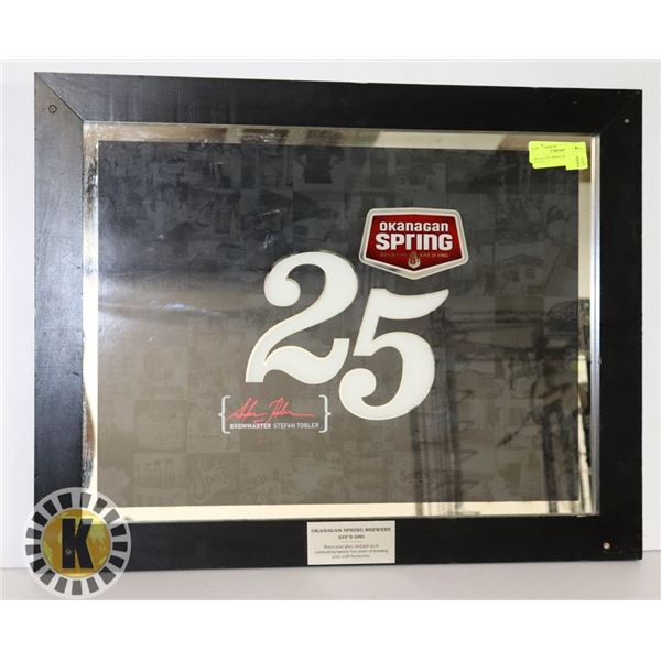 OKANAGAN SPRING GLASS SIGN -  27.5” X 21.5”