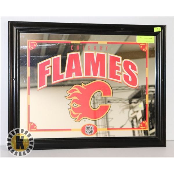 CALGARY FLAMES GLASS SIGN