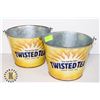 Image 1 : LOT OF 2 TWISTED TEA BEER BUCKET