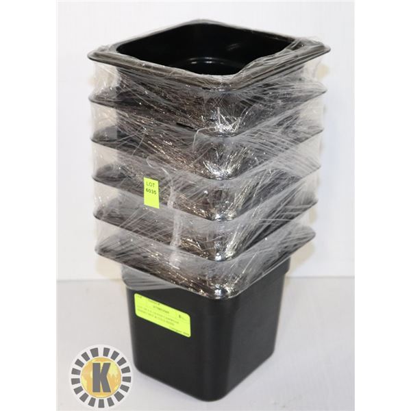 LOT OF 6 X 1/6 PAN CAMWEAR INSERT HOT & COLD RESISTANT