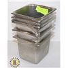 Image 1 : LOT OF 6 X 1/6 PAN STAINLESS STEEL INSERT 6” DEEP