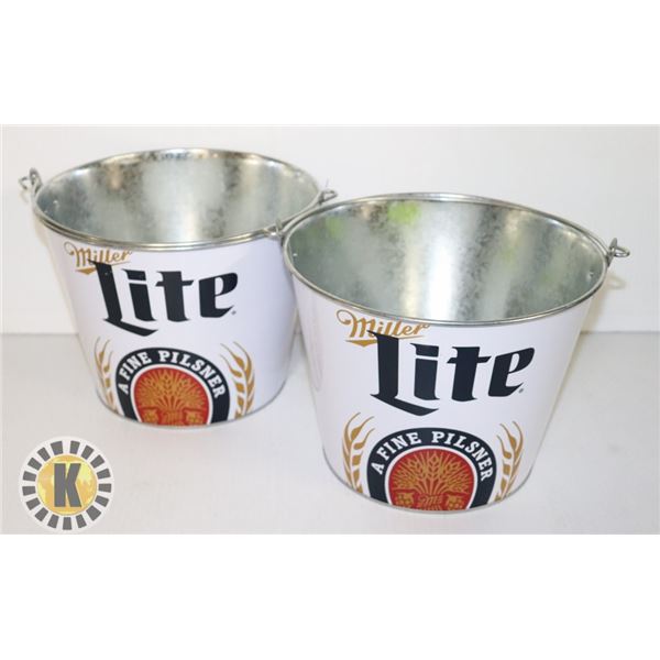 PAIR OF MILLER LIGHT BEER BUCKET **NEW**