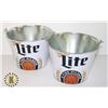 Image 1 : PAIR OF MILLER LIGHT BEER BUCKET **NEW**