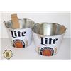 Image 1 : PAIR OF MILLER LIGHT BEER BUCKET **NEW**