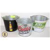 Image 1 : LOT OF 3 BEER BUCKETS – MGD / BUD LIGHT LIME /