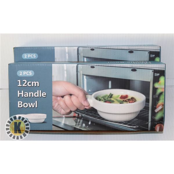 TWO NEW 2PC 12CM HANDLE BOWL SET