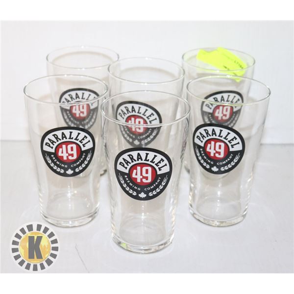 LOT OF 6 PARALLEL 49 BREWING COMPANY PINT GLASSES