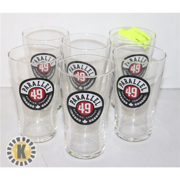 LOT OF 6 PARALLEL 49 BREWING COMPANY PINT GLASSES