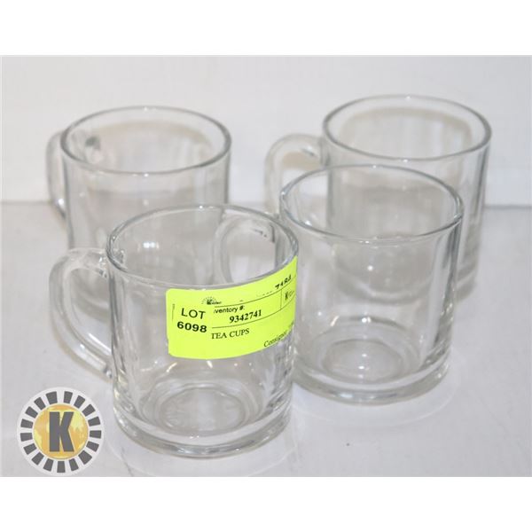 4 GLASS TEA CUPS