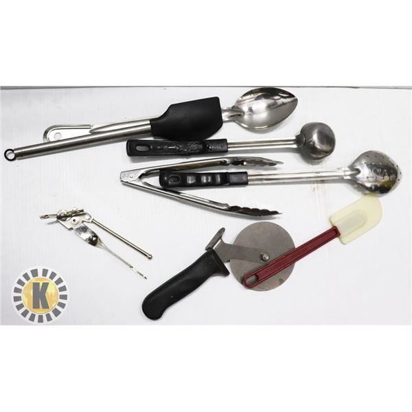 KITCHEN UTENSILS- SPOONS, PIZZA CUTTER, AND MORE