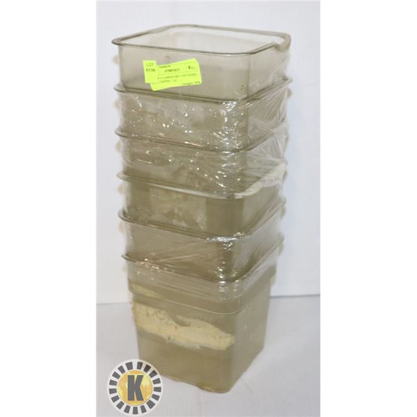 LOT OF 6 CAMSQUARE CONTAINER – SOME CHIPPED – AS
