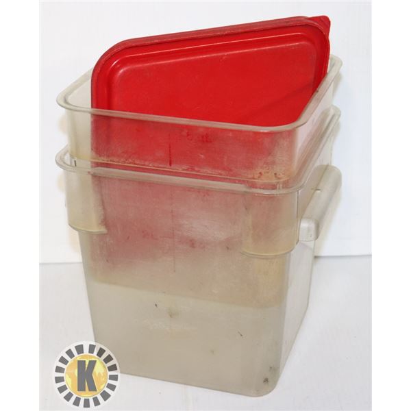 LOT OF 2 CAMSQUARE CONTAINERS /W LIDS
