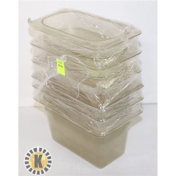 LOT OF 6 X 1/3 PAN PLASTIC INSERT 4" DEEP