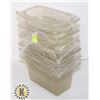 Image 1 : LOT OF 6 X 1/3 PAN PLASTIC INSERT 4" DEEP