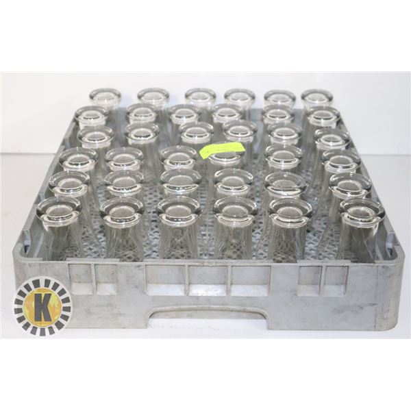 LOT OF 36 PILSNER GLASSES 10.5 OZ /W DISH RACH