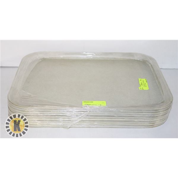 LOT OF 9 CAMTRAY CAFETERIA STYLE TRAYS – GREY