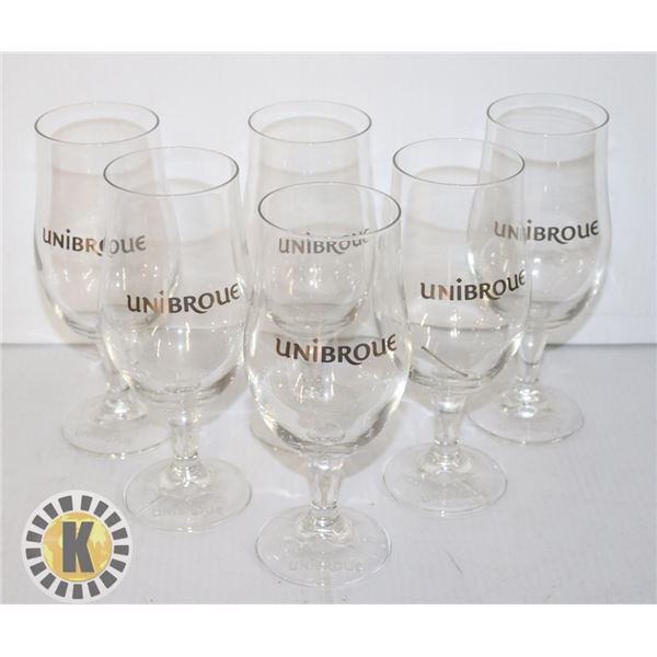 6 UNIBROUE PINT GLASS