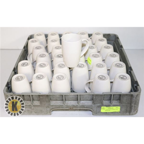 LOT OF 32 DUDSON COFFEE CUPS WITH DISH RACK