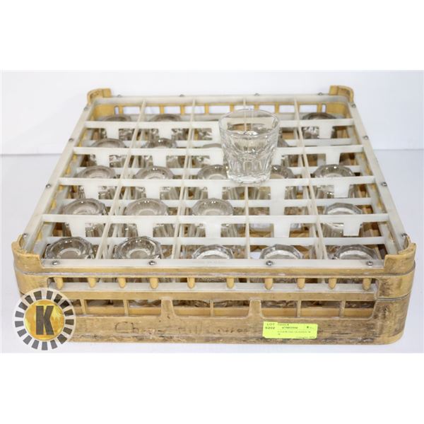 LOT OF 24 COCKTAIL GLASSES /W DISH RACK