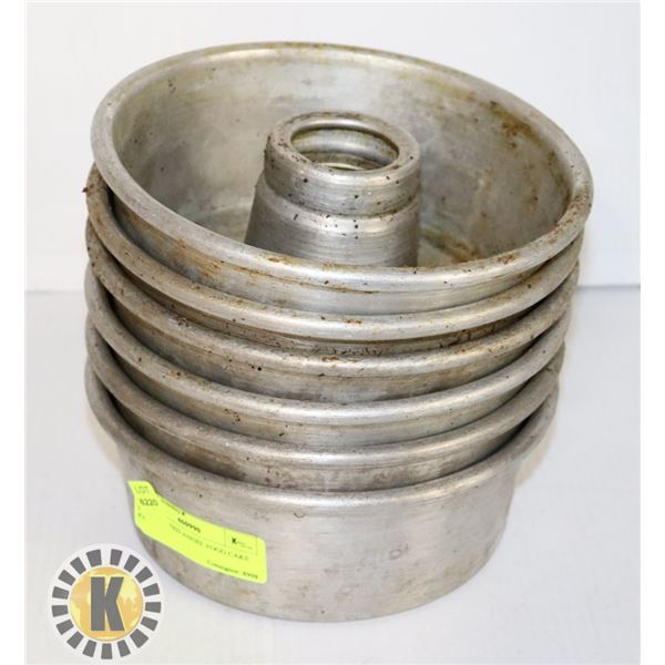 LOT OF 6 USED ANGEL FOOD CAKE PANS