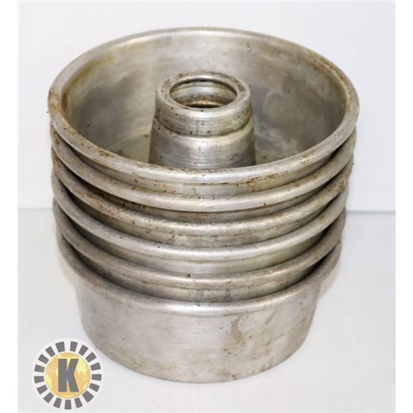 LOT OF 6 USED ANGEL FOOD CAKE PANS