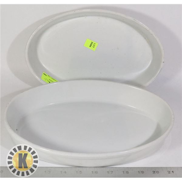 2 OVAL CERAMIC SERVING DISHES