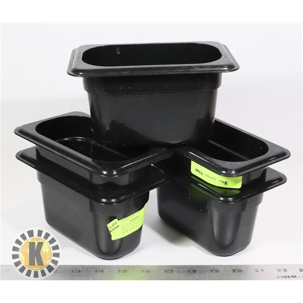 5 CAMBRO 1/9" BY 4" CAMWAER CONTAINER- BLACK