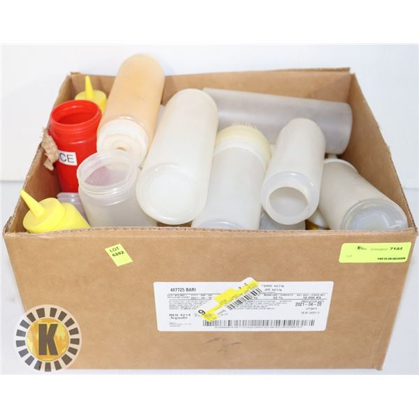 BOX OF SAUCE CONTAINERS