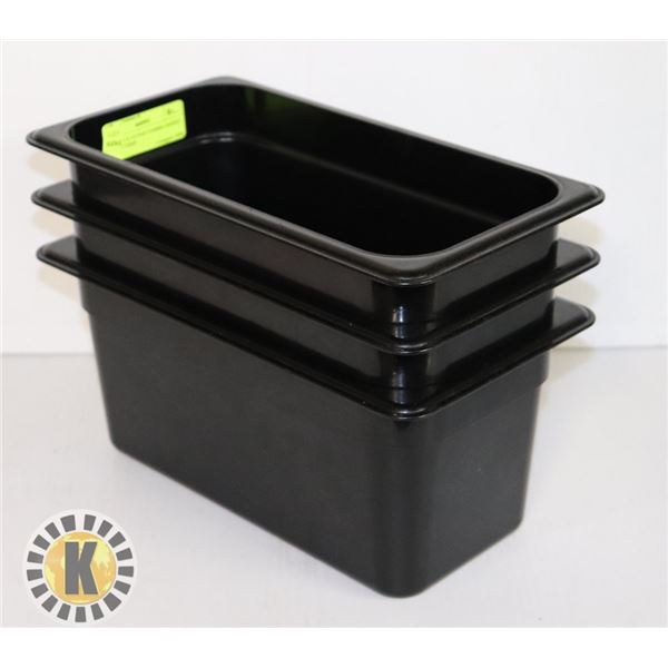 LOT OF 3 X 1/3 PAN CAMBRO INSERT 6” DEEP TEMP