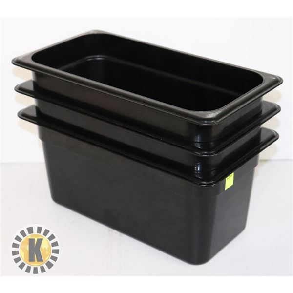 LOT OF 3 X 1/3 PAN CAMBRO INSERT 6” DEEP TEMP