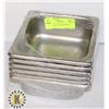 Image 1 : LOT OF 6 X 1/6 PAN STAINLESS STEEL INSERT 2” DEEP