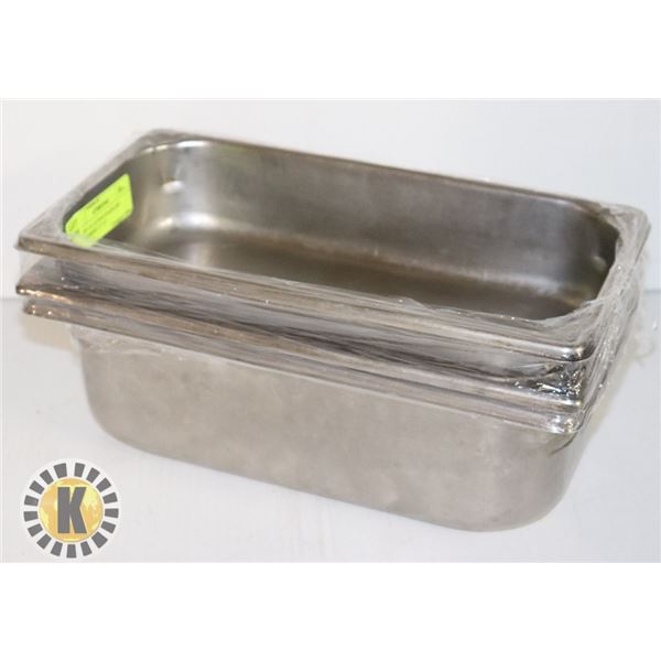 LOT OF 3 X 1/3 PAN STAINLESS STEEL INSERT 2” / 4”