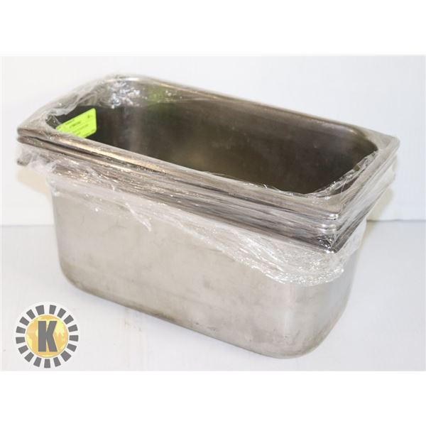 LOT OF 3 X 1/3 PAN STAINLESS STEEL INSERT 6” DEEP