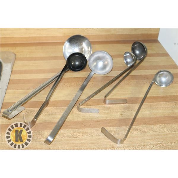 6 VARIOUS LADLES- 1OZ, 2OZ, 4OZ