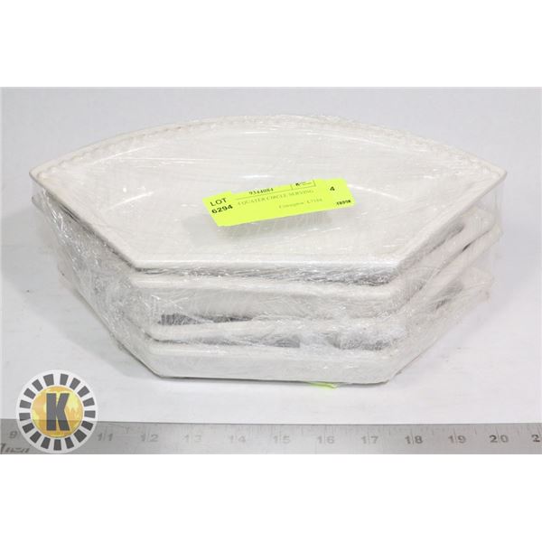 LOT OF 4 QUARTER CIRCLE SERVING DISH