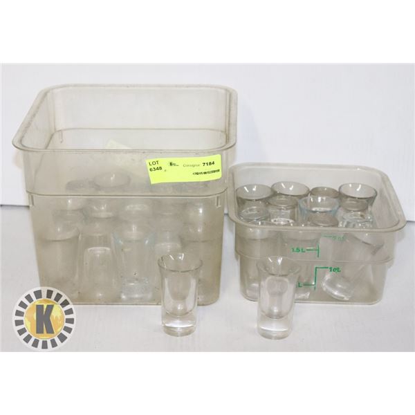 2 CONTAINERS OF SHOT GLASSES