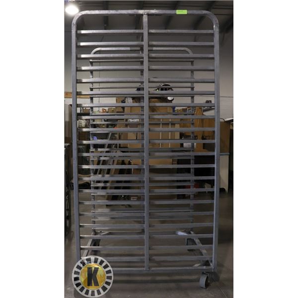 STAINLESS STEEL OVEN RACK ON CASTORS