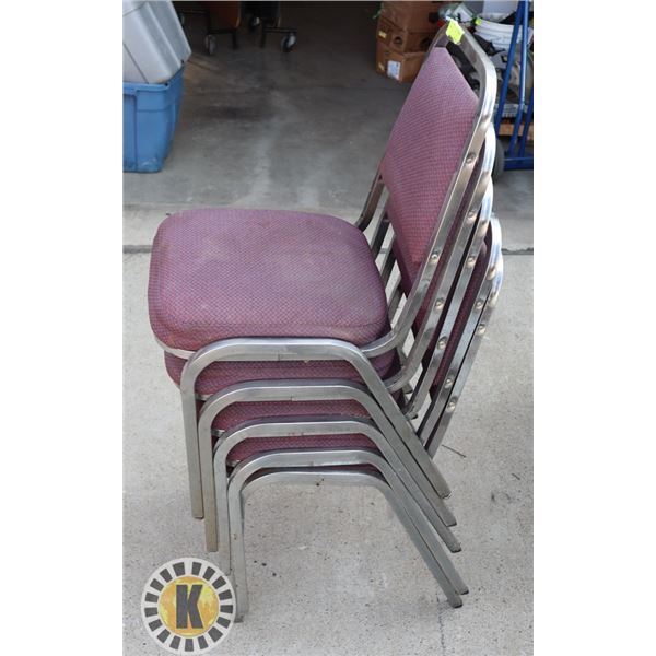 5 RED RESTAURANT CHAIRS