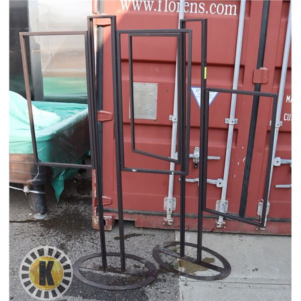 PAIR OF METAL DUAL SIDE SIGN HOLDERS