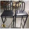 Image 1 : 2 BLACK BAR HEIGHT CHAIRS.  SEAT HEIGHT- 28"