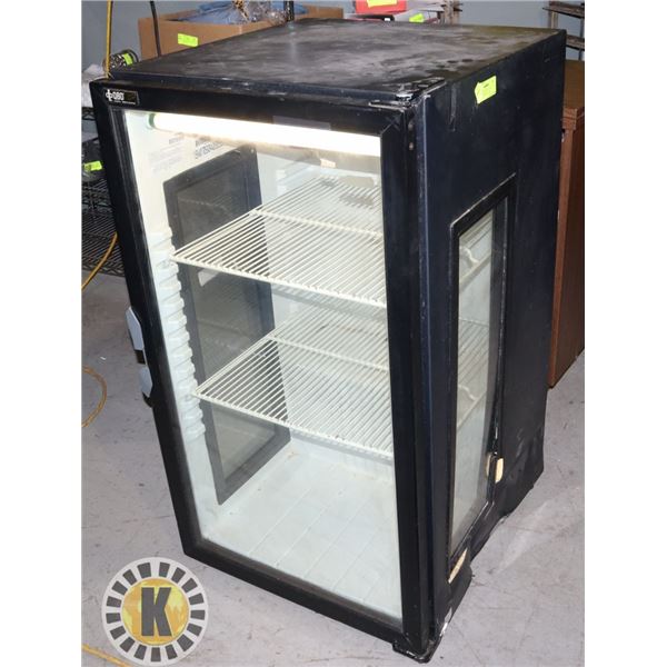 BLACK GLASS DOOR BEVERAGE COOLER