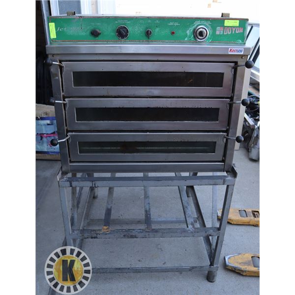 DOYON JETAIR 3 BAY PIZZA OVEN ON STAND