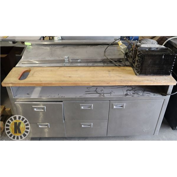 QUEST COMMERCIAL COOLER /W WOOD TOP & COMPRESSOR