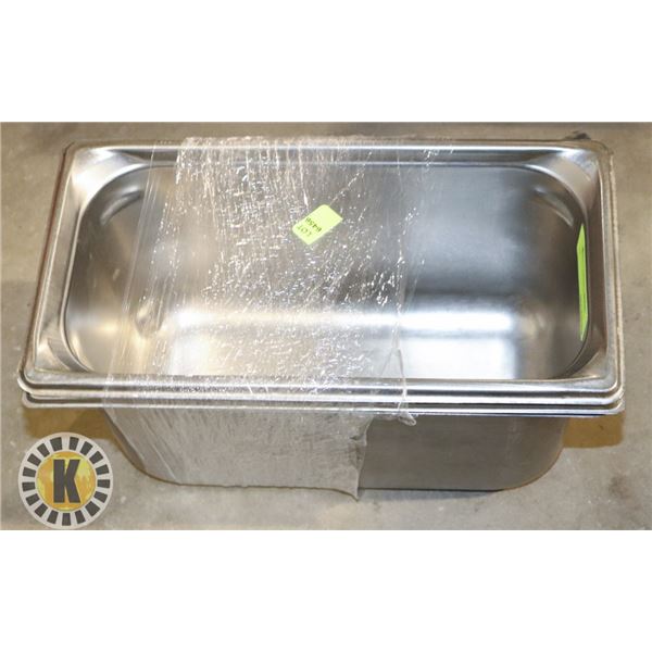 LOT OF 3 X 1/3 PAN SS INSERTS – 6” DEEP