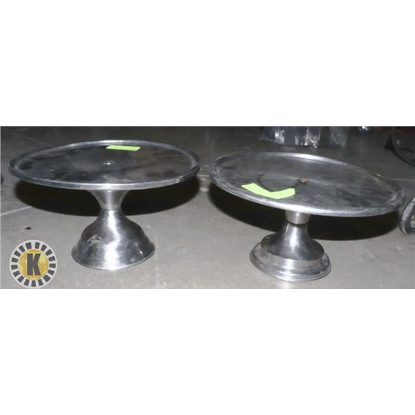 PAIR OF 12” SS CAKE DISPLAY TRAY / PIZZA PAN