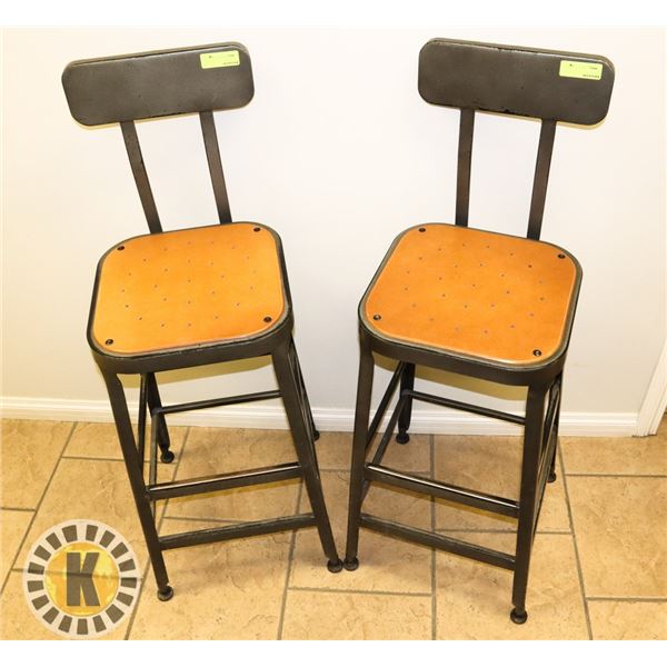 LOT OF 2 BAR HEIGHT STOOLS WITH BACK- STARBUCKS