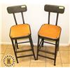 Image 1 : LOT OF 2 BAR HEIGHT STOOLS WITH BACK- STARBUCKS