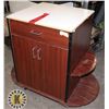Image 1 : WHEELED MICROWAVE STAND /W CUPBOARDS