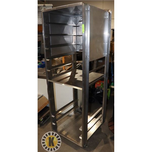HEAVY DUTY STAINLESS STEEL PAN RACK ON CASTERS